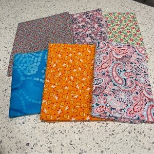 Floral Patterned Fabric Bundle of Fat Quarters (6) from Fabric stash.